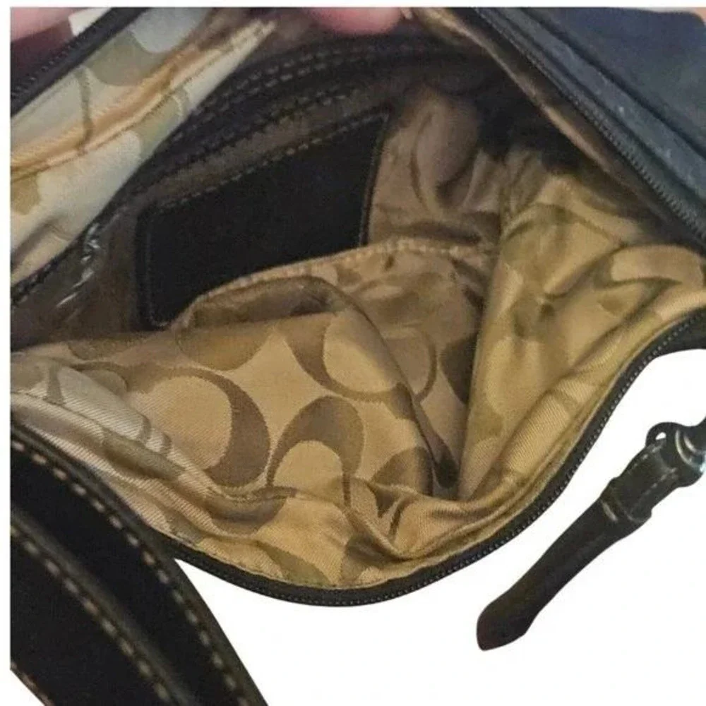 Coach 2003 Black Nylon Leather Trim Hobo Shoulder Bag Handbag Authentic A3K-6671 - Picture 7 of 9